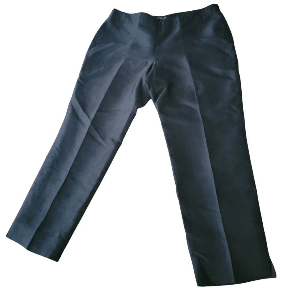 Talbot's Petites Silk/Wool Blend Signature Black Dress Slacks/Trousers